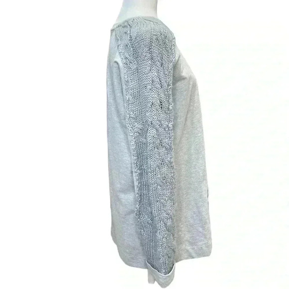 Soft Surroundings Ana Pullover Tunic Chunky Knit sleeves Gray size M - Picture 4 of 6